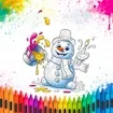 Cute Snowman Coloring Pages